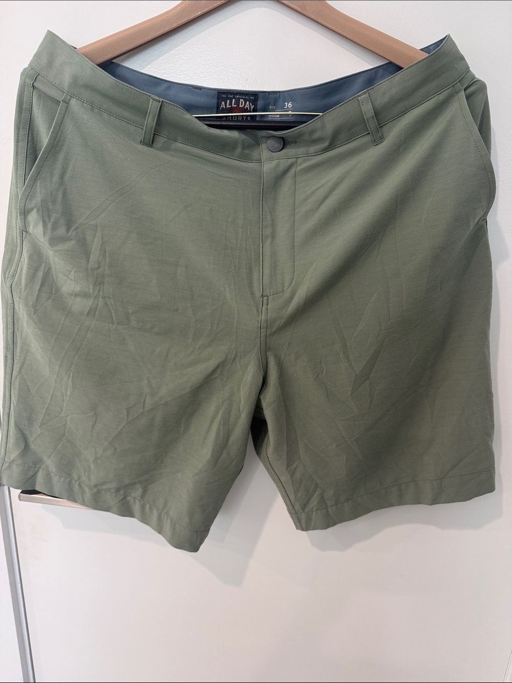 Faherty Olive Green All Day Performance Shorts